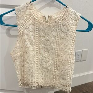 Abercrombie & Fitch Cream Lace Crop Top